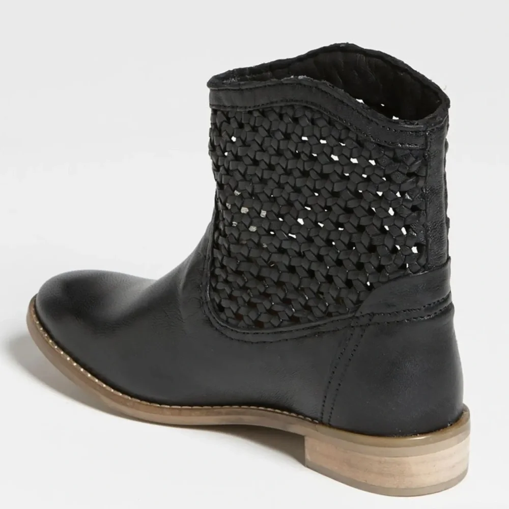 Seychelles x Revolve Knock at the Door Bootie Black Leather 8.5 - Anthropologie